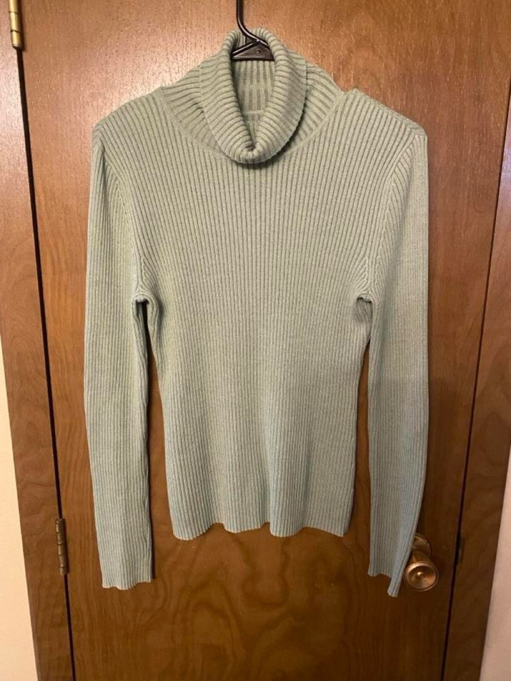 Women’s Ribbed Turtleneck Sweater in Sage Green - SET OF 3